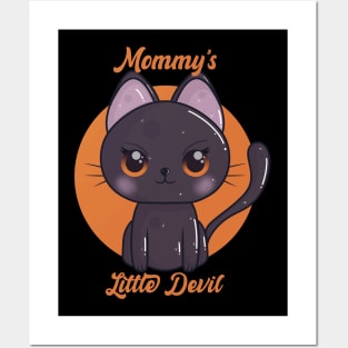 Mommy’s little devil cat design Posters and Art